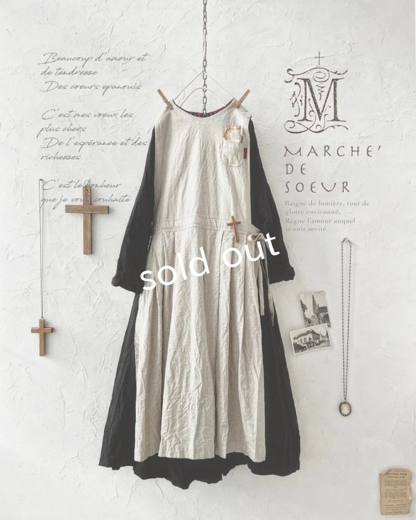 画像1: MARCHE' DE SOEUR／タブリエワンピース・生成り (1)
