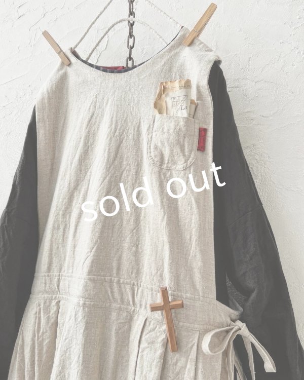 画像2: MARCHE' DE SOEUR／タブリエワンピース・生成り (2)