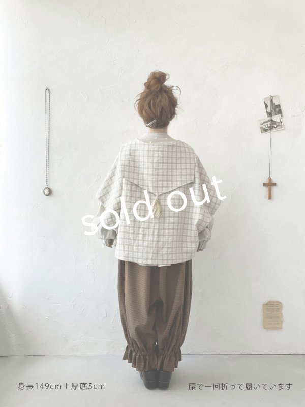 画像8: MARCHE' DE SOEUR／ミュゲットパンツ・ブラウンチェック (8)