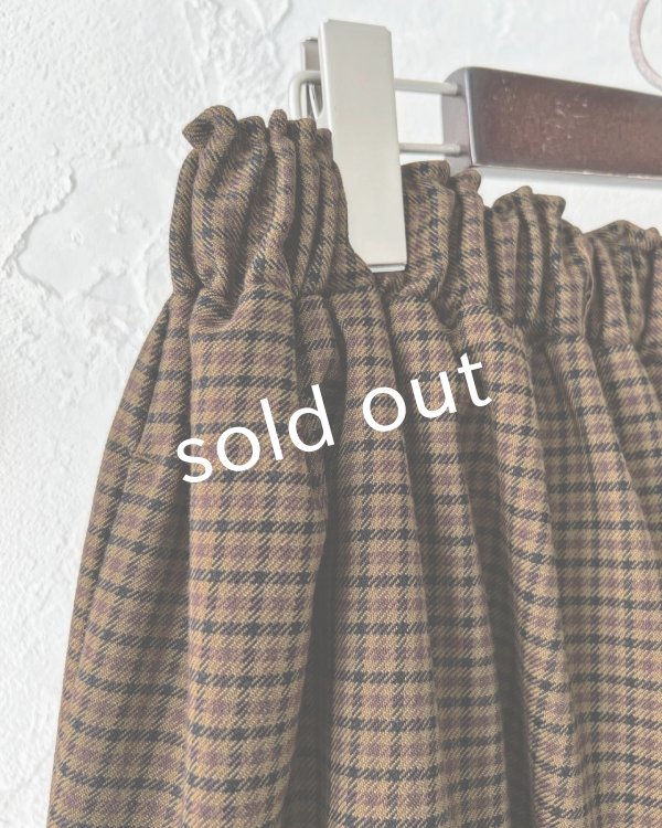 画像4: MARCHE' DE SOEUR／ミュゲットパンツ・ブラウンチェック (4)