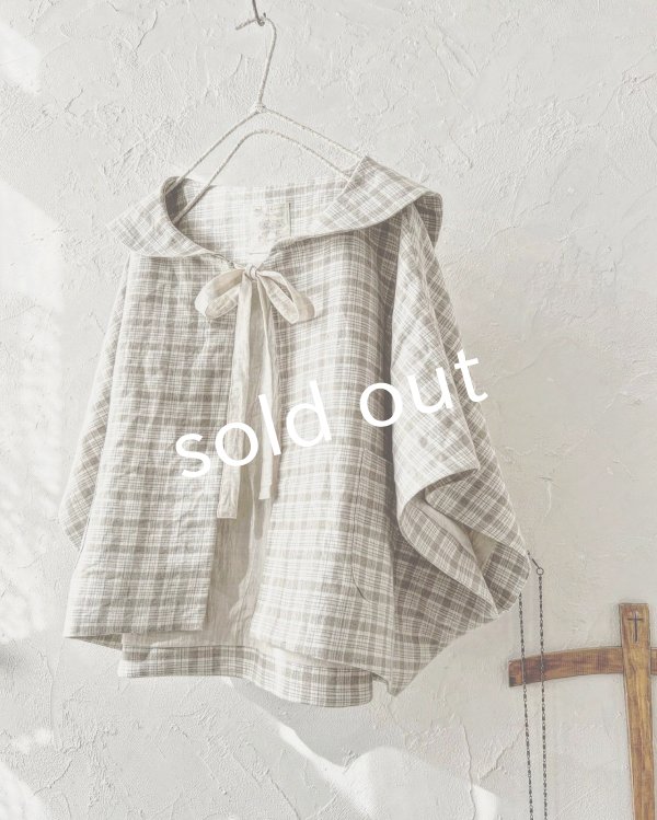 画像5: MARCHE' DE SOEUR／セーラ襟のタッセルちびジャケット・ベージュチェック (5)