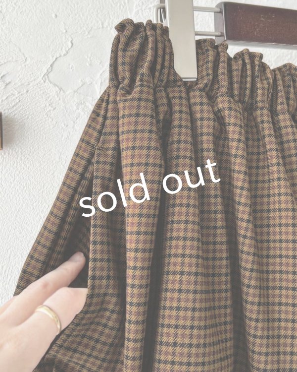 画像2: MARCHE' DE SOEUR／ミュゲットパンツ・ブラウンチェック (2)