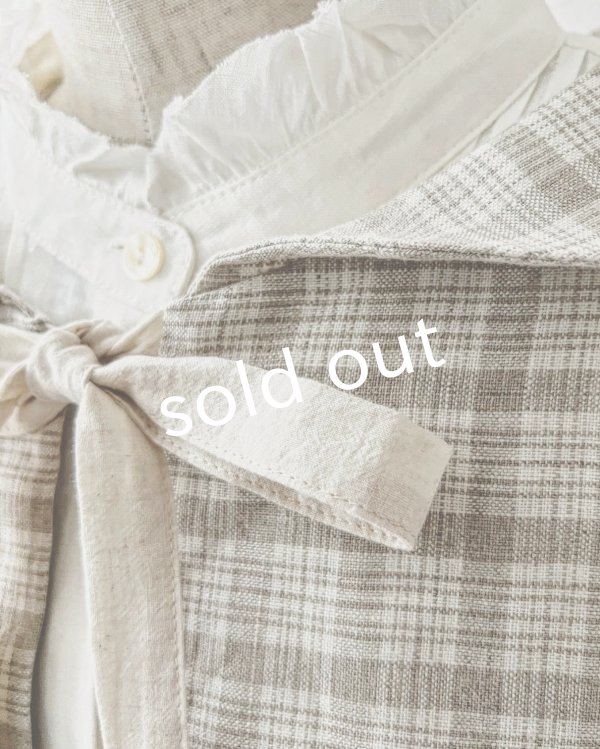 画像11: MARCHE' DE SOEUR／セーラ襟のタッセルちびジャケット・ベージュチェック (11)