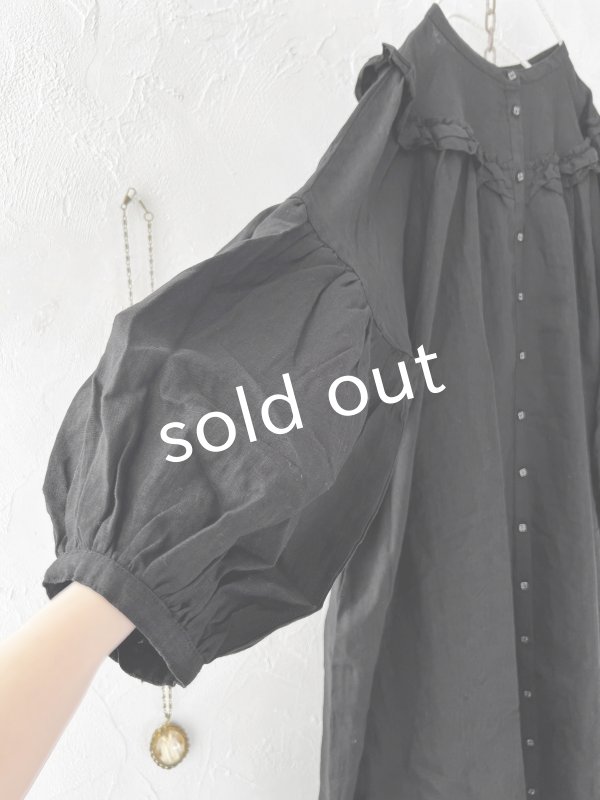 画像7: ubasoku/ヨークフリルワンピース・黒 (7)