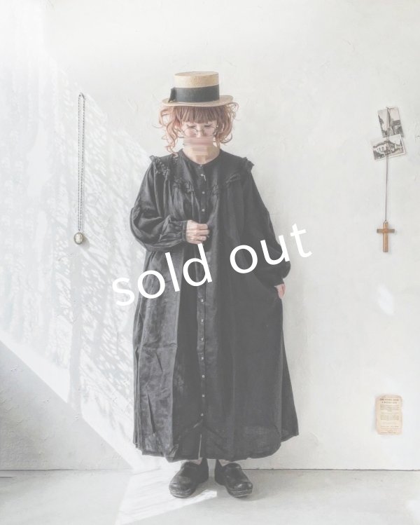 画像3: ubasoku/ヨークフリルワンピース・黒 (3)