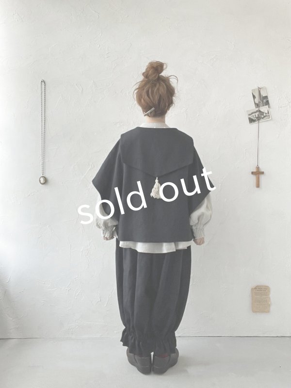 画像16: MARCHE' DE SOEUR／セーラ襟のタッセルちびジャケット・黒 (16)