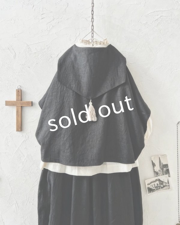 画像4: MARCHE' DE SOEUR／セーラ襟のタッセルちびジャケット・黒 (4)