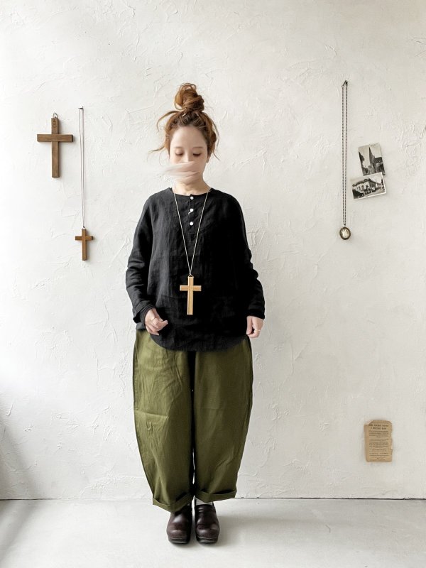 画像8: seasew./508 オックスコクーンパンツ・ブラック (8)