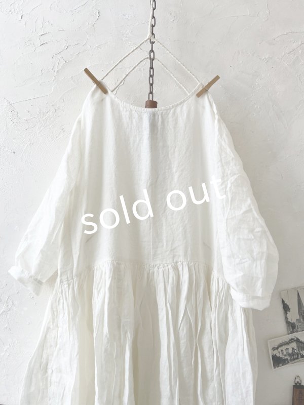 画像2: SO／２wayギャザーワンピース・オフホワイト (2)