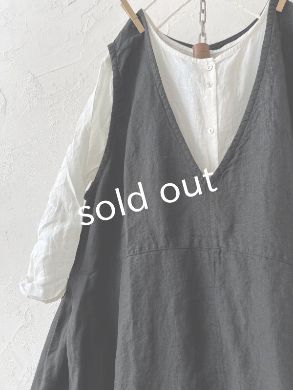 画像6: SO／Vネックジャンパースカート・ブラック (6)