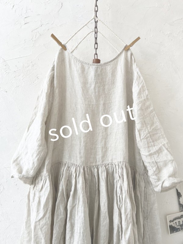 画像2: SO／２wayギャザーワンピース・ナチュラル (2)