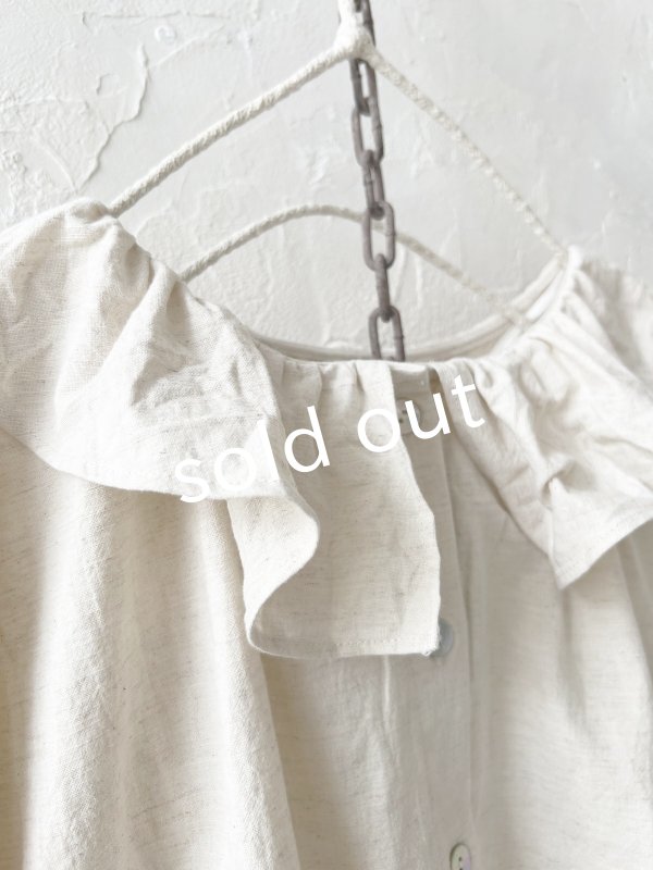 画像3: sloe／フリル襟のパフ袖ブラウス・生成り (3)