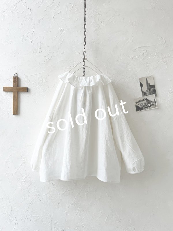 画像7: sloe／フリル襟のパフ袖ブラウス・オフホワイト (7)