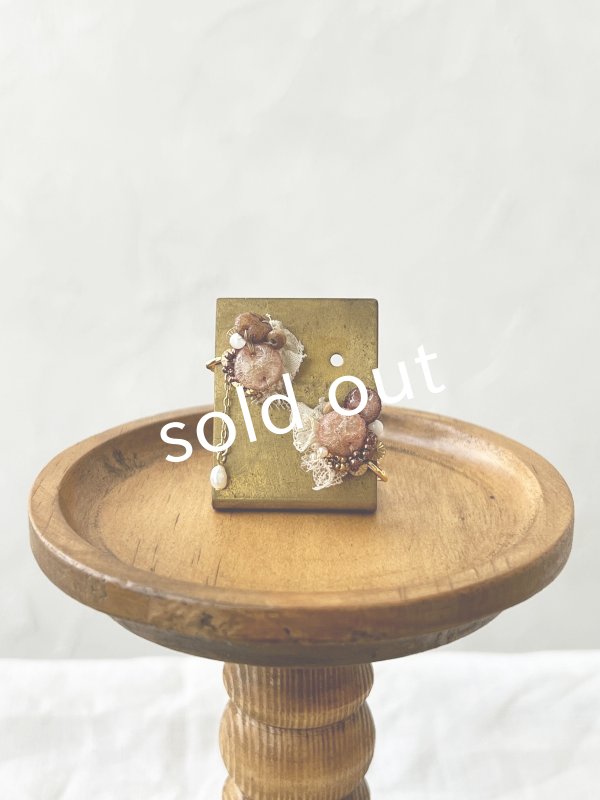 画像5: toromeco／”tsubuto” スフレスパンコールのイヤリング ・ピンクブラウン (5)