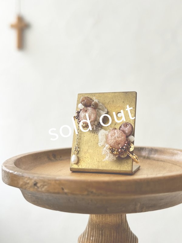 画像4: toromeco／”tsubuto” スフレスパンコールのイヤリング ・ピンクブラウン (4)