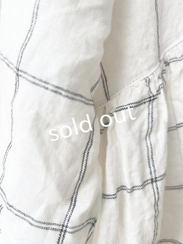 画像6: 08mab/ギャザーワンピース・白ウインドウペン (6)