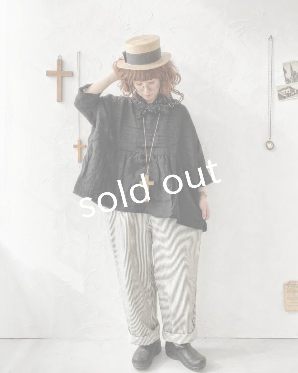 画像7: 08mab/シャンブレーリネンプルオーバー・黒 (7)