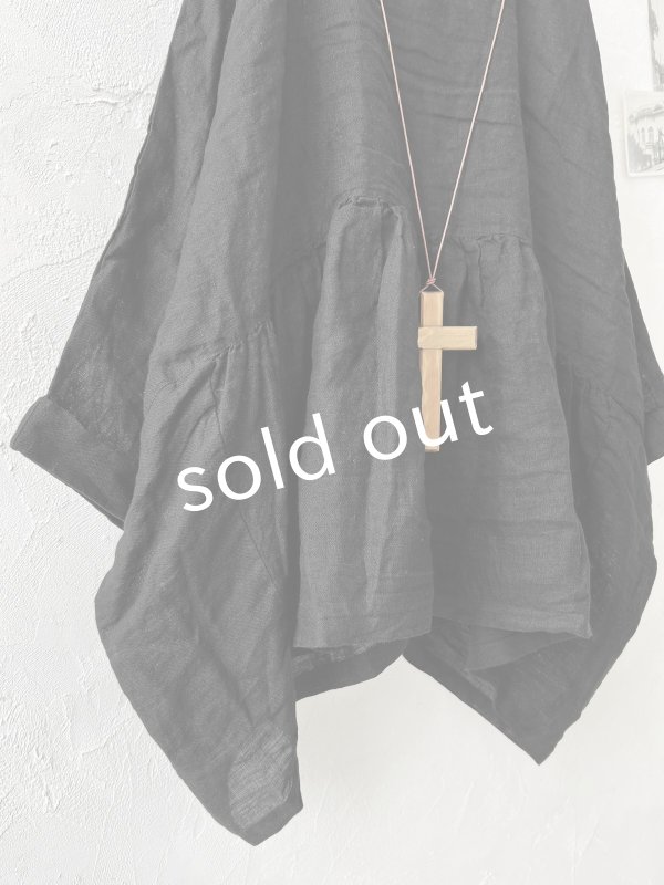 画像3: 08mab/シャンブレーリネンプルオーバー・黒 (3)