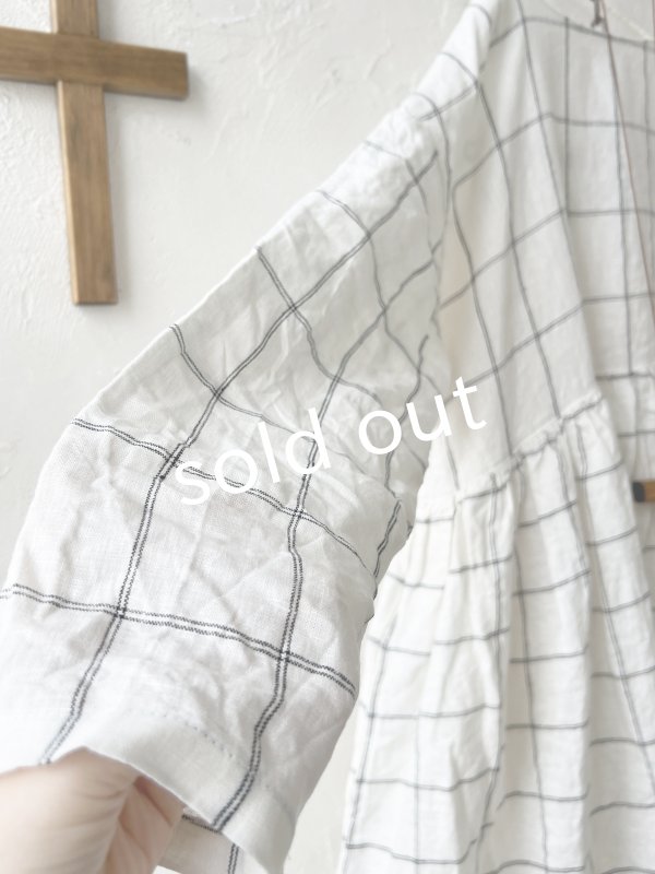 画像4: 08mab/ギャザーワンピース・白ウインドウペン (4)