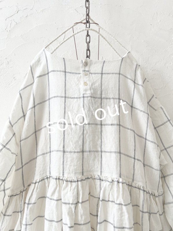 画像9: 08mab/ギャザーワンピース・白ウインドウペン (9)