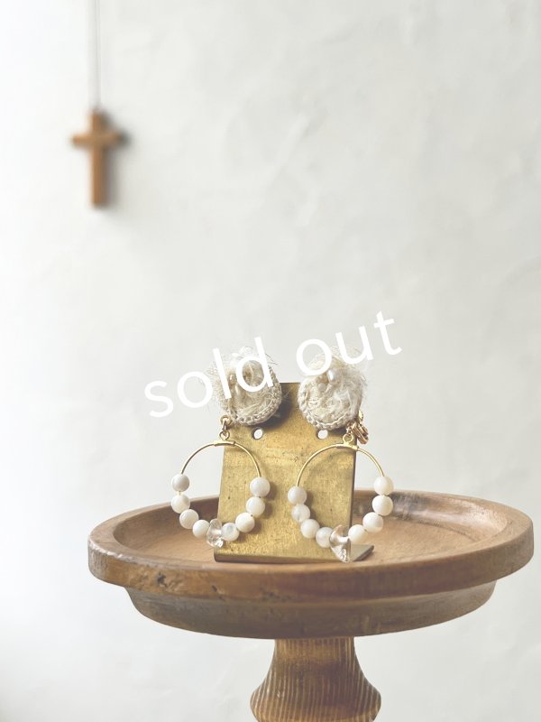 画像2: toromeco／草木染め ”tane” 天然石イヤリング (2)