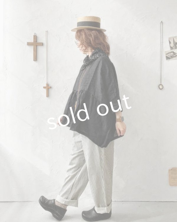 画像9: 08mab/シャンブレーリネンプルオーバー・黒 (9)