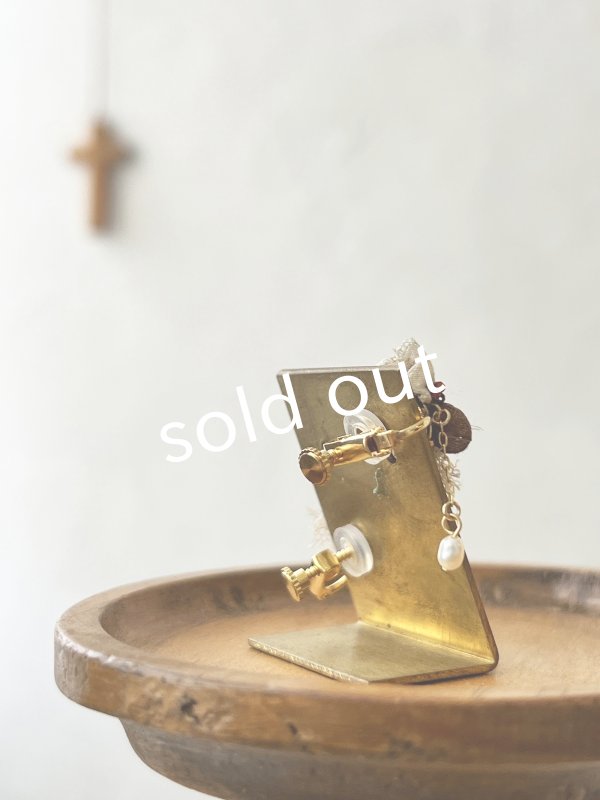 画像6: toromeco／”tsubuto” スフレスパンコールのイヤリング・ブラウンレッド (6)