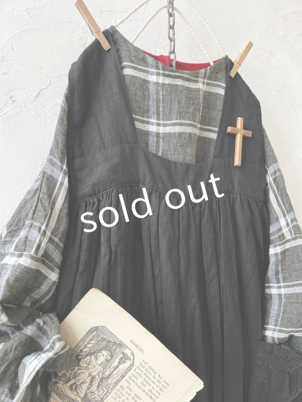 画像4: Avenue／後ろりぼんジャンパースカート・黒 (4)