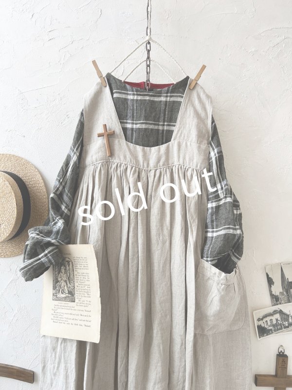 画像2: Avenue/後ろりぼんジャンパースカート・生成り (2)