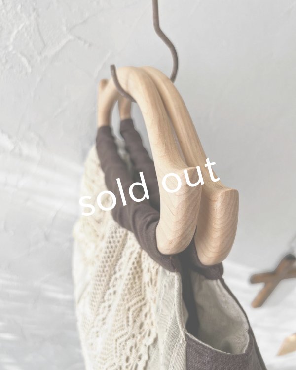画像6: ecru-ke/木の持ち手バッグ・メープル茶&レース (6)