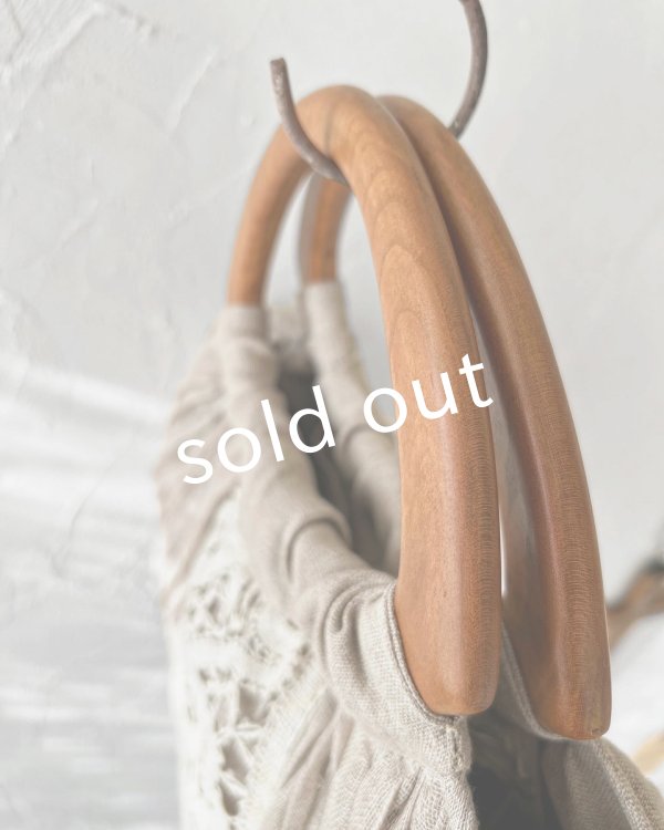 画像7: ecru-ke／木の持ち手バッグ・ブラックチェリー＆パッチワーク (7)