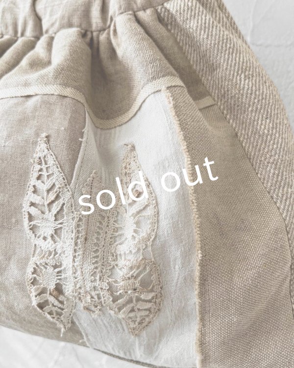 画像3: ecru-ke／木の持ち手バッグ・ブラックチェリー＆パッチワーク (3)