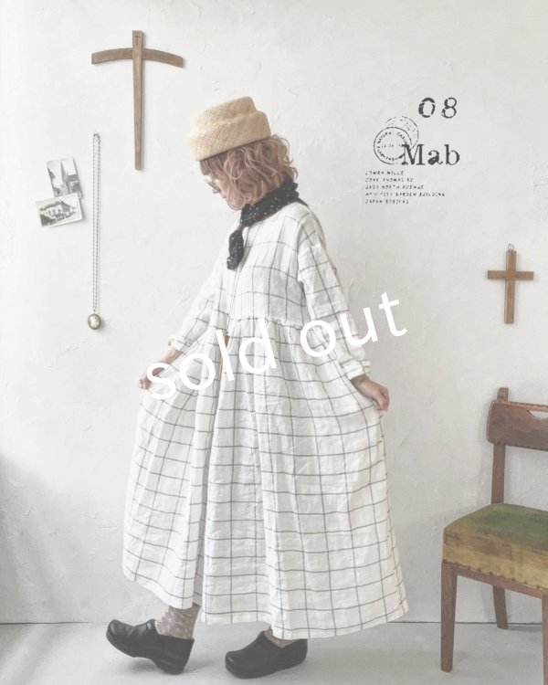 画像10: 08mab/ギャザーワンピース・黒ウインドウペン (10)