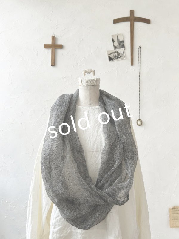 画像4: Branch m'/リネンガーゼスヌード・ブラック (4)