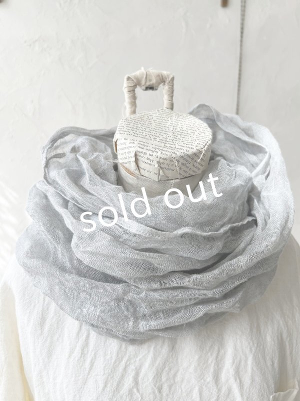 画像2: Branch m'／リネンガーゼスヌード・ライトブルー (2)