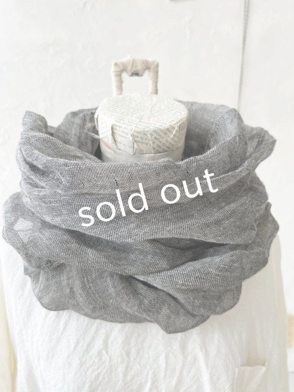 画像2: Branch m'/リネンガーゼスヌード・ブラック (2)