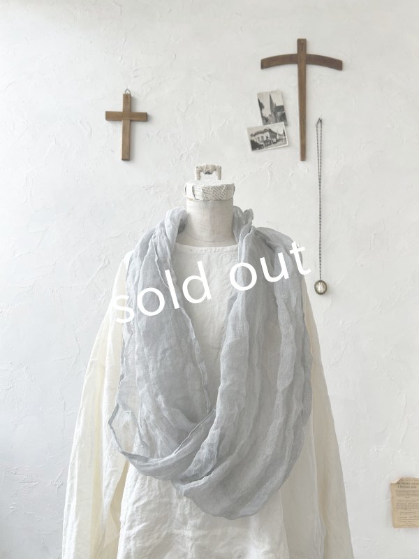 画像4: Branch m'／リネンガーゼスヌード・ライトブルー (4)