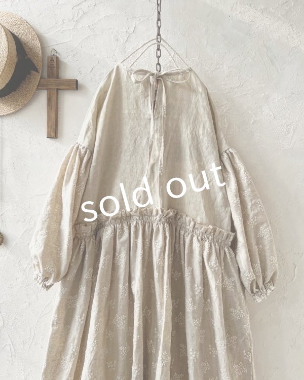 画像12: MARCHE' DE SOEUR／ブルターニュのワンピース・ミルク×生成り刺繍 (12)