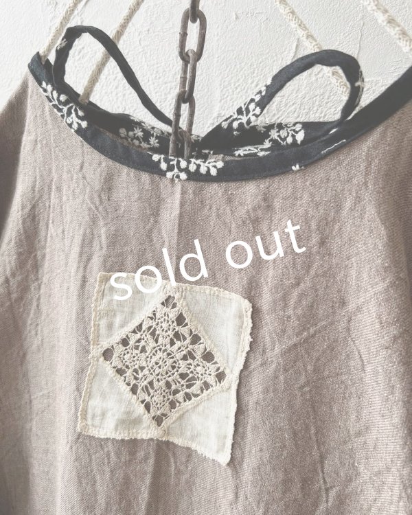 画像3: MARCHE' DE SOEUR／ブルターニュのワンピース・ココアベージュ×黒刺繍 (3)