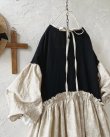 画像12: MARCHE' DE SOEUR／ブルターニュのワンピース・黒×生成り刺繍 (12)