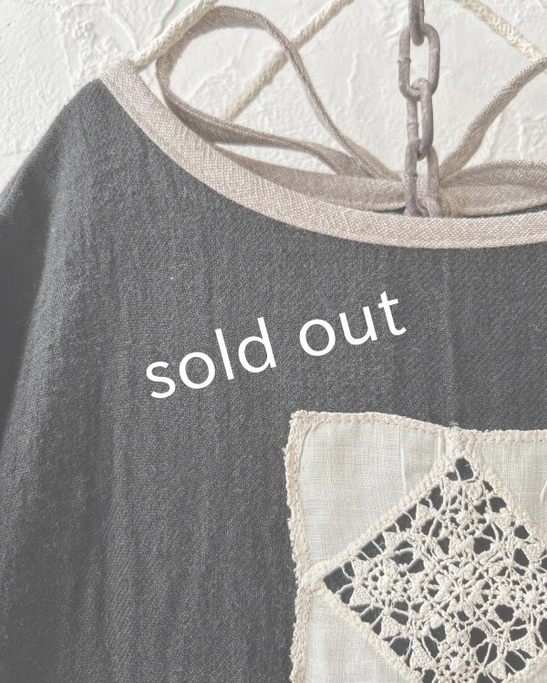 画像5: MARCHE' DE SOEUR／ブルターニュのワンピース・黒×ベージュ (5)