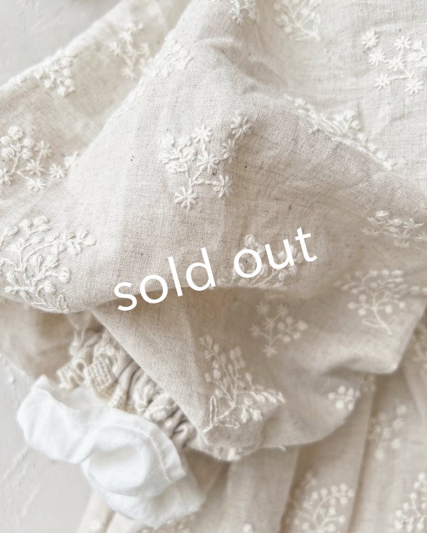 画像6: MARCHE' DE SOEUR／ブルターニュのワンピース・ミルク×生成り刺繍 (6)