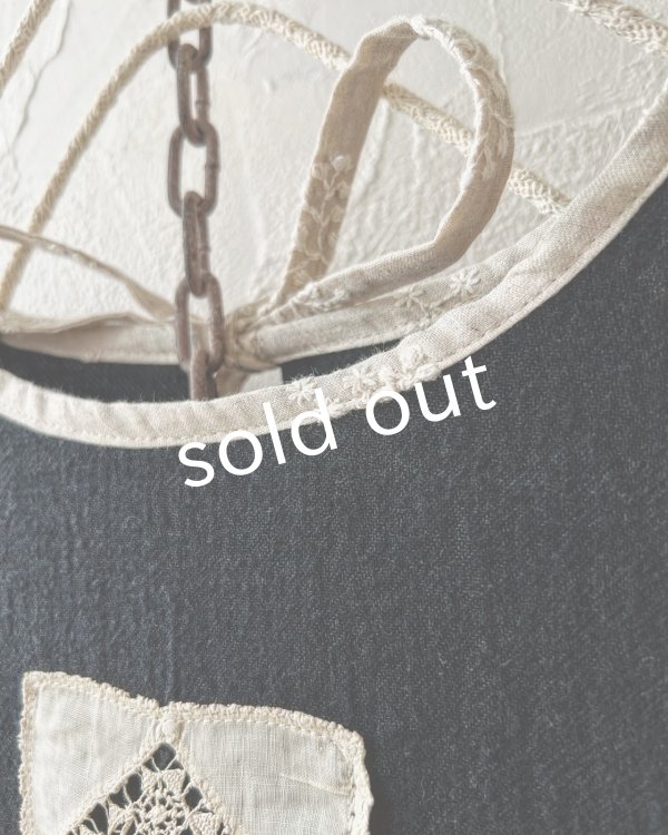 画像8: MARCHE' DE SOEUR／ブルターニュのワンピース・黒×生成り刺繍 (8)