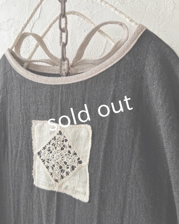 画像6: MARCHE' DE SOEUR／ブルターニュのワンピース・黒×ベージュ (6)