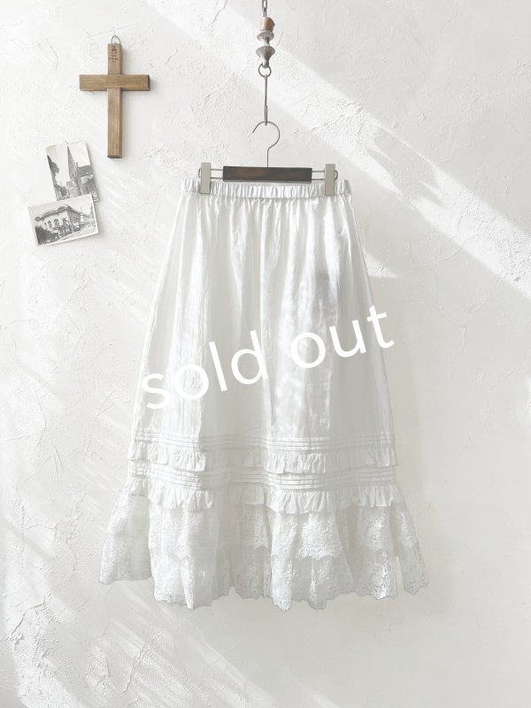 画像2: manoamano/レースティアードペチスカート・オフ (2)