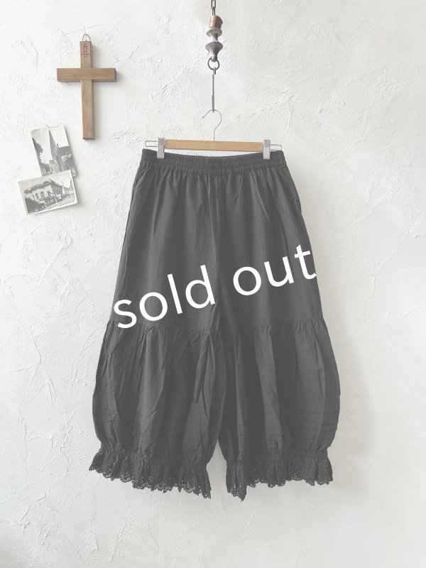 画像3: manoamano/１段レースドロワーズペチパンツ・黒 (3)