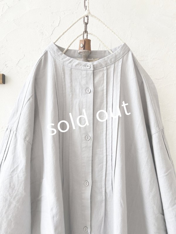 画像2: Branch m'/タックシャツチュニック・ライトグレー (2)