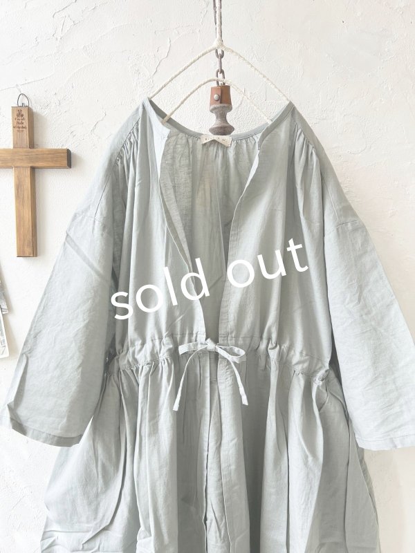 画像2: Branch m'/ドロスト羽織ワンピース・グレー (2)