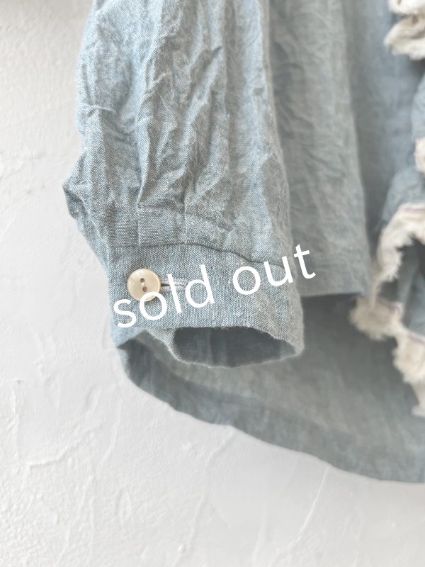 画像6: MARCHE' DE SOEUR／フローフリルタイトブラウス・ブルー (6)