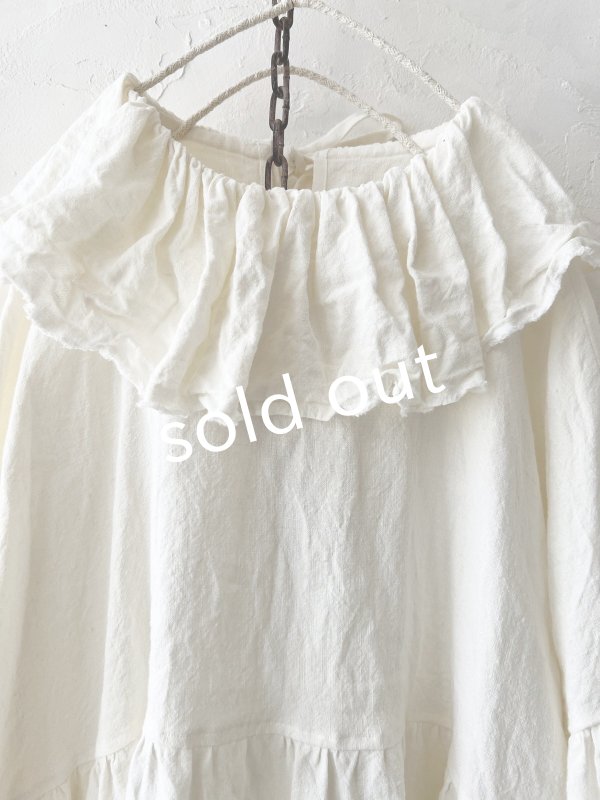 画像2: MARCHE' DE SOEUR／ラッフル襟のワンピース・オフ (2)